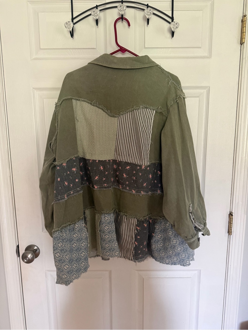 POL Olive Patchwork Button-Up Jacket - Picture 3 of 4
